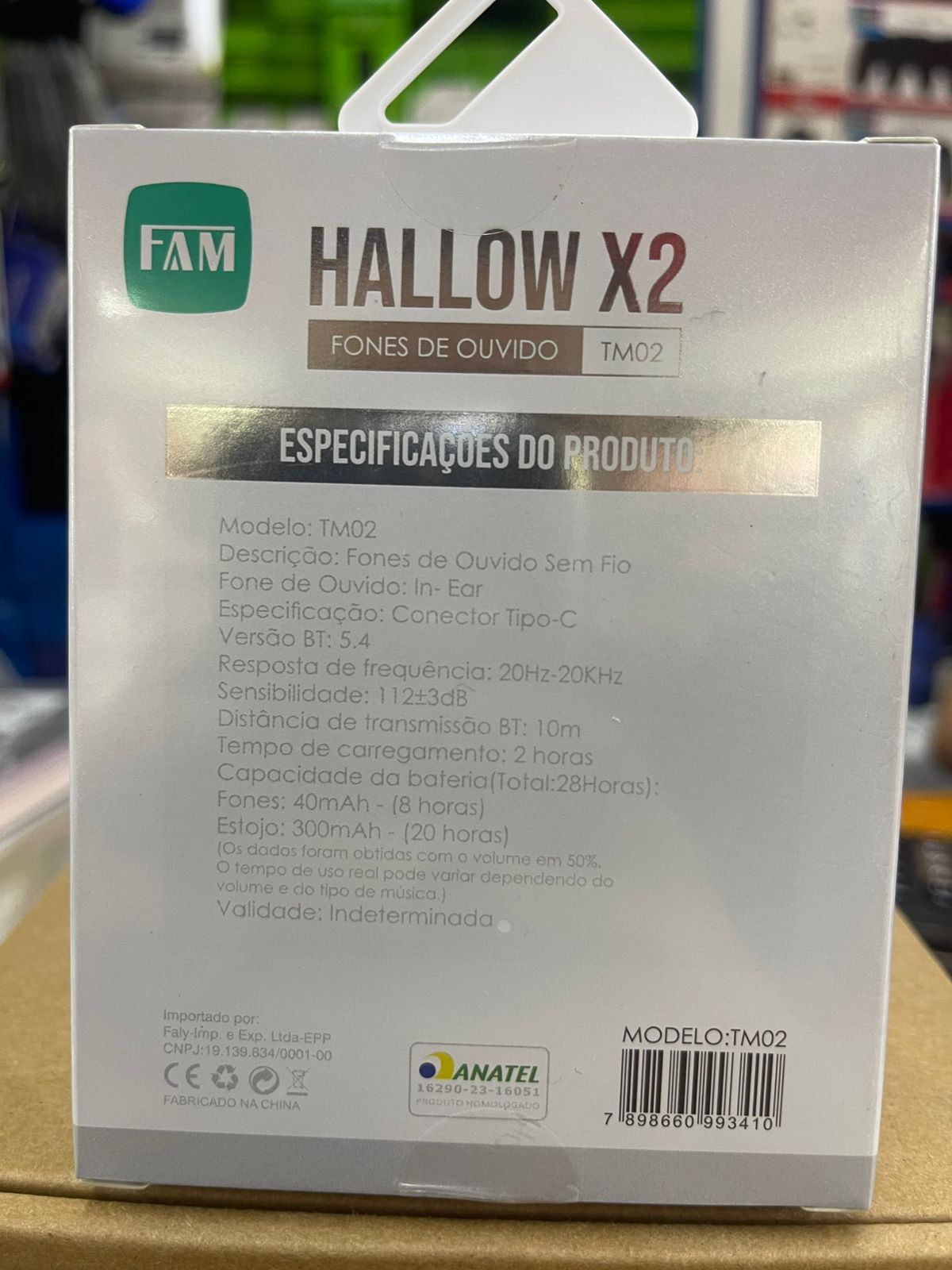 Fone de ouvido sem fio FAM HALLOW X2