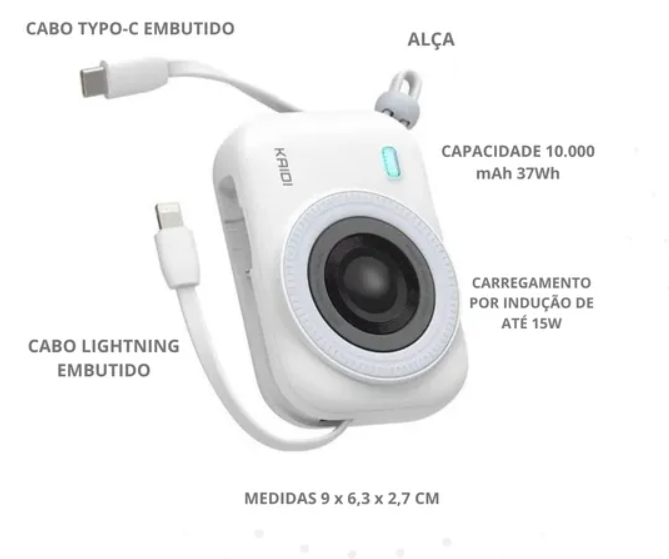 Carregador portatil Kaidi KD-999 - 10.000mAh