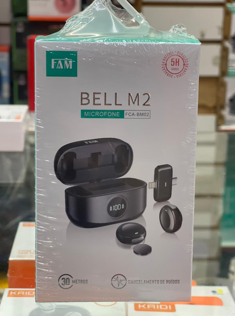 Microfone lapela sem fio BELL M2 - FCA-BM02 Tipo C/Ligthning