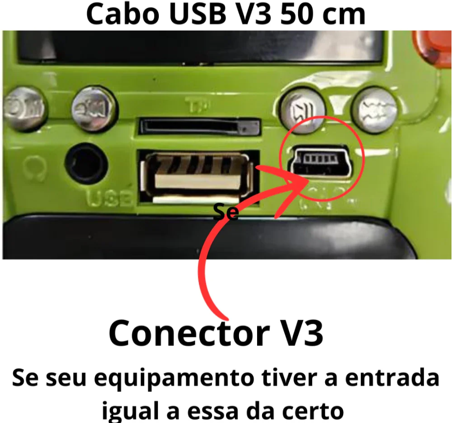 Cabo USB V3 para Controle PS3 – Conexão Rápida e Segura