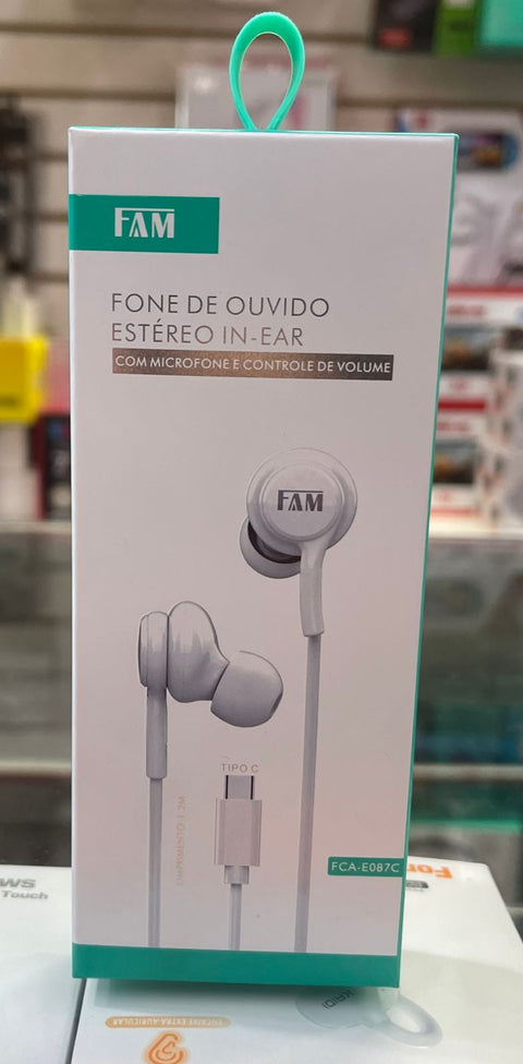 Fone de ouvido tipo c FAM