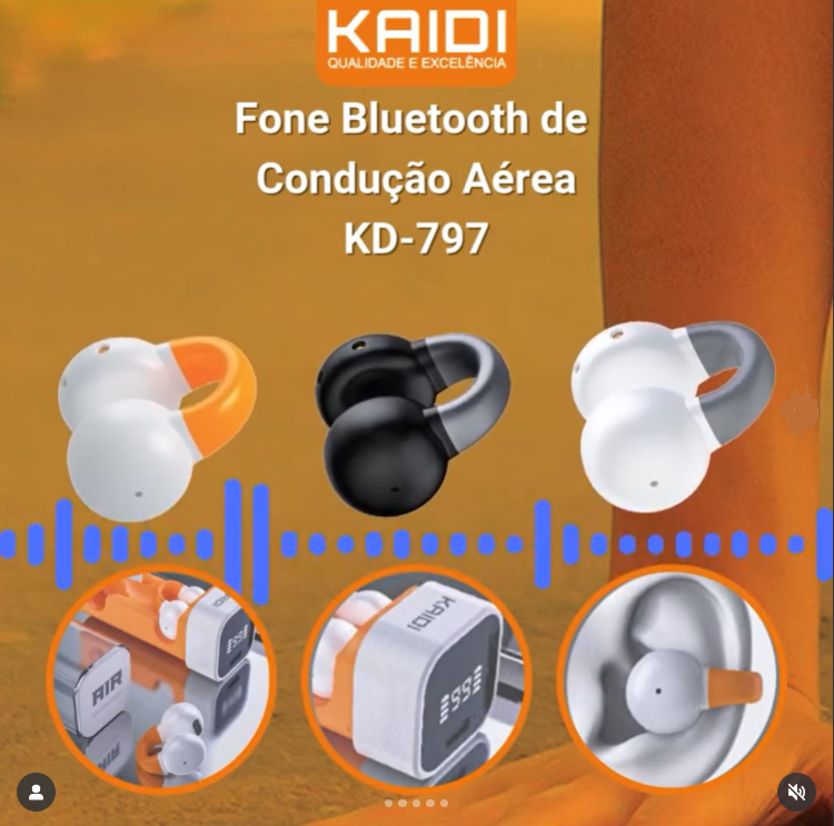 Fone de ouvido Bluetooth KAIDI KD-797