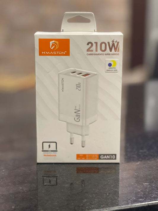 Carregador H’Maston GaN10 turbo de 120/210W p/ LAPTOP