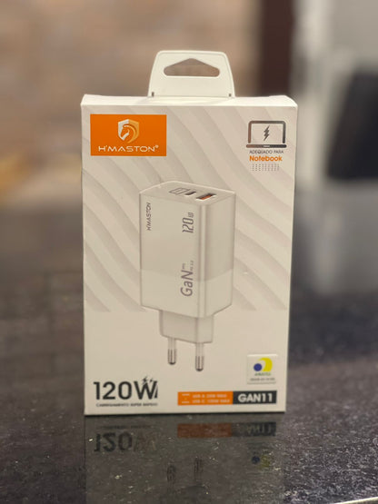 Carregador H’Maston GaN10 turbo de 120/210W p/ LAPTOP