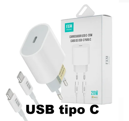Carregadores USB para Todos os Dispositivos: Tipo-C, Mini USB e Lightning