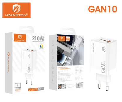Carregador H’Maston GaN10 turbo de 210W,
