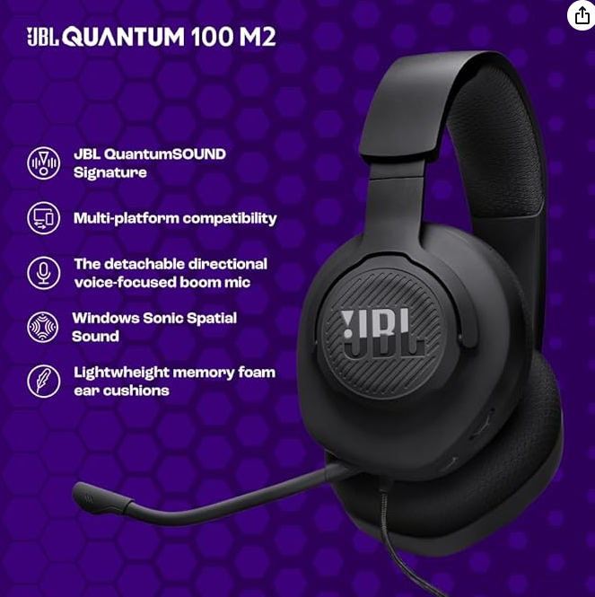Fone de ouvido JBL Quantum 100 M2