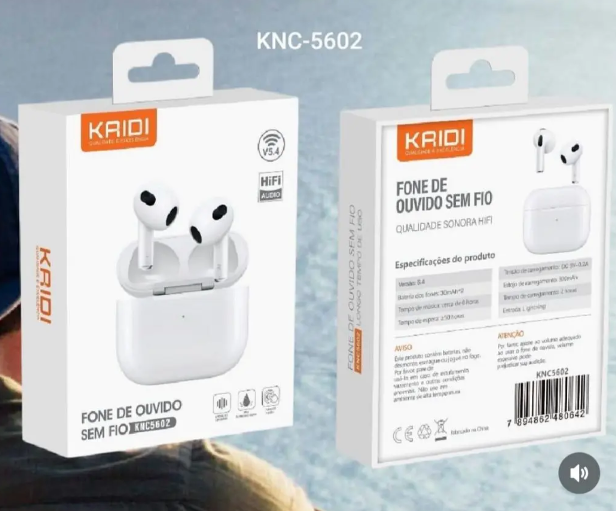 Fone de ouvido sem fio KAIDI 5602