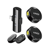 Microfone lapela sem fio KAIDI KMF4-A Tipo C/Ligthning 2