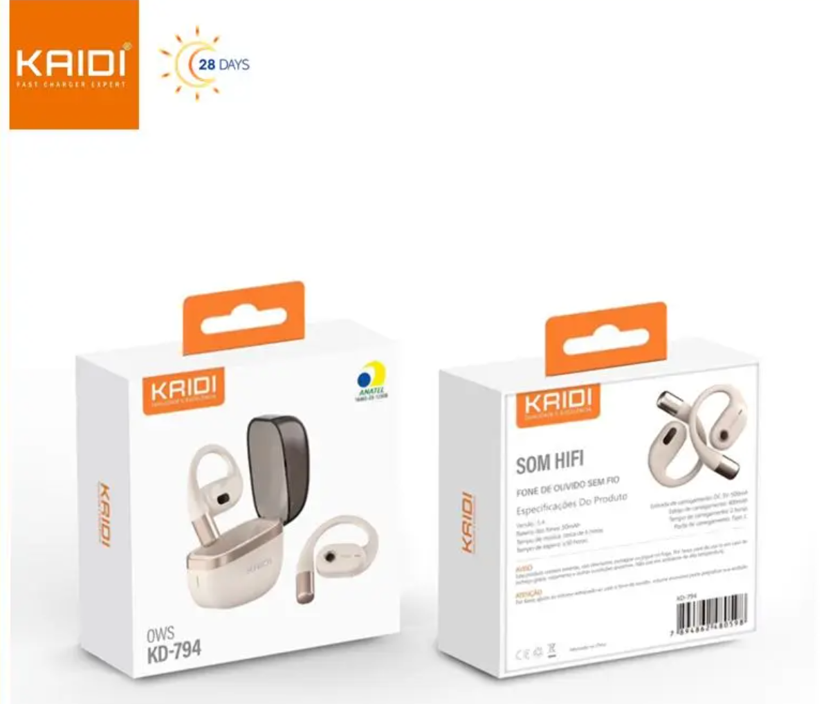 Fone de ouvido sem fio KAIDI KD-794