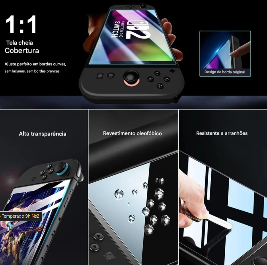 🛡️ Película Protetora para Nintendo Switch 2