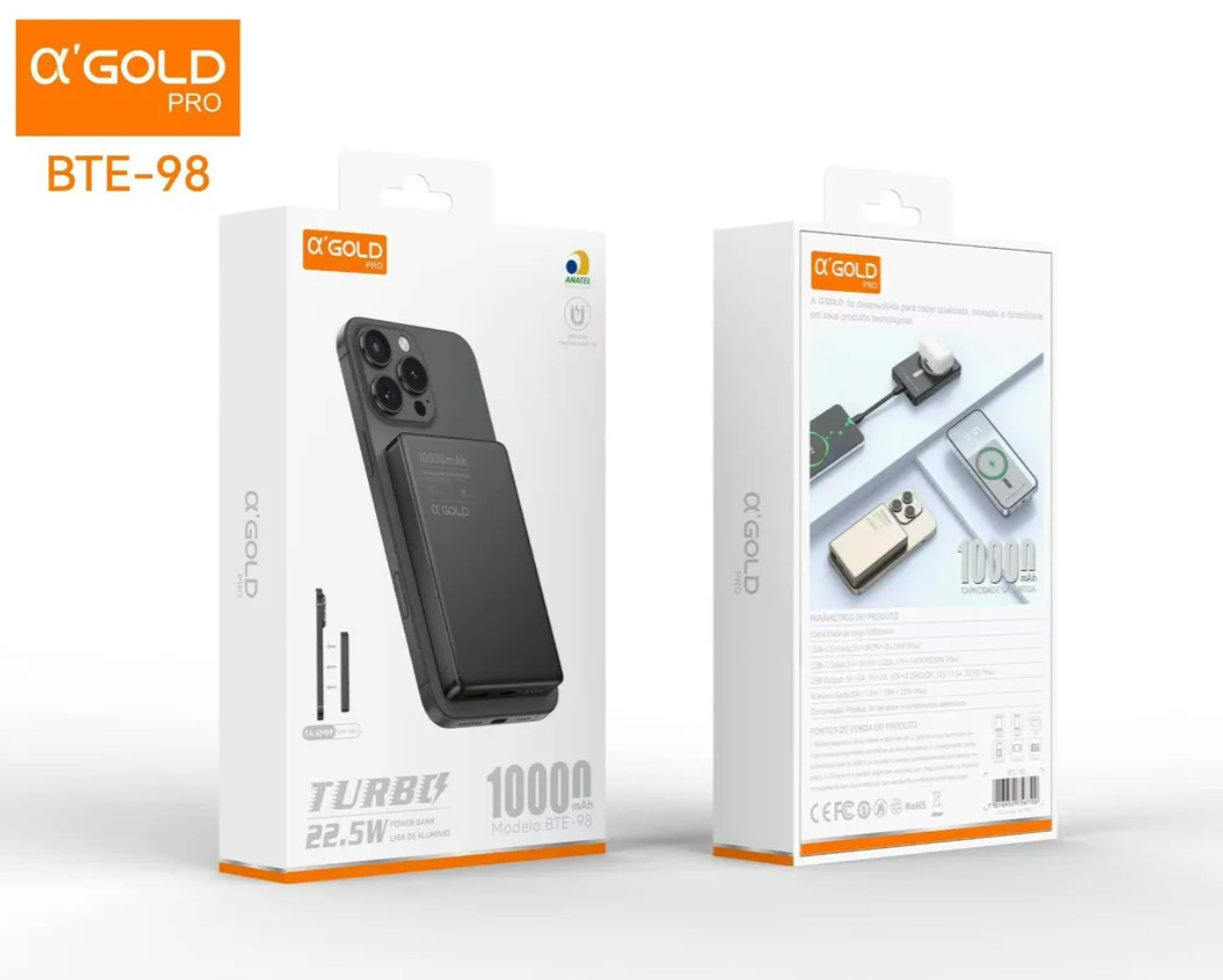 Carregador por indução A'GOLD Bte-98 10000mah