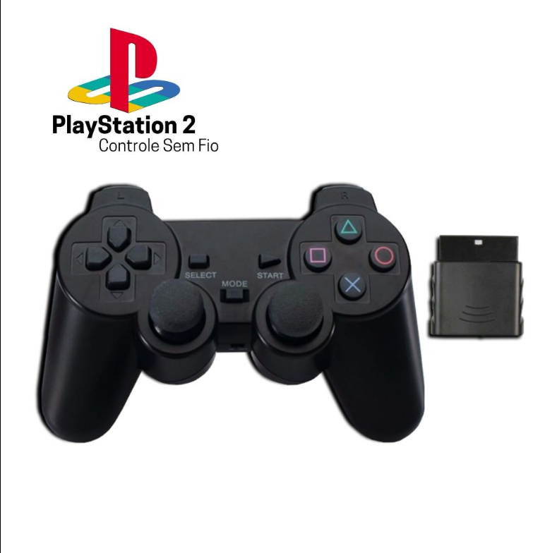 Controle COMPATÍVEL com PS2 com e sem fio.
