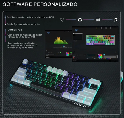 Teclado Mecânico AULA F3261 - 61 teclas