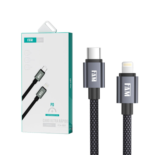 Cabos USB ultra rapido para iPhone tipo C / Lightning 1,2M